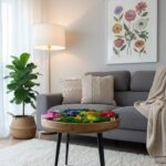 Machový stolík kvetinový