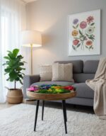 Machový stolík kvetinový