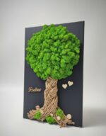 Machový strom na čiernom podklade 30x40cm – Obrázok 4