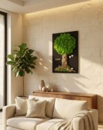 Machový strom na čiernom podklade 30x40cm – Obrázok 5