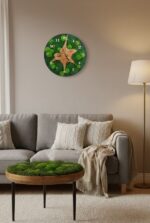 Machové hodiny kombinácia drevo, kopčekový a plochý mach – Obrázok 2