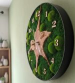 Machové hodiny kombinácia drevo, kopčekový a plochý mach