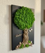 Machový strom na čiernom podklade 60x40cm – Obrázok 2