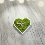 Machové srdiečko - čierne s červeným machom – Obrázok 6