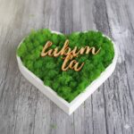 Machové srdiečko - čierne s červeným machom – Obrázok 7