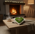 Machové srdiečko - biele so zeleným machom