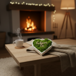 Machové srdiečko - biele so zeleným machom